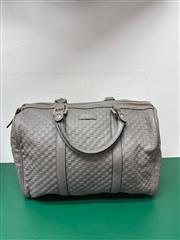 GUCCI MICROGUCCISSIMA GRAY LEATHER BOSTON BAG